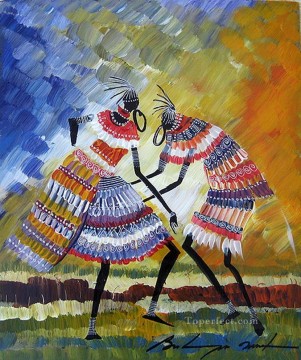  Pintura Pintura - pinturas gruesas bailarinas negras africanas